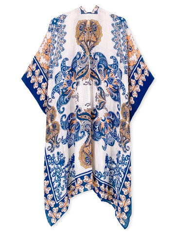 Alanna Indigo Print Kimono - Shopmossrose